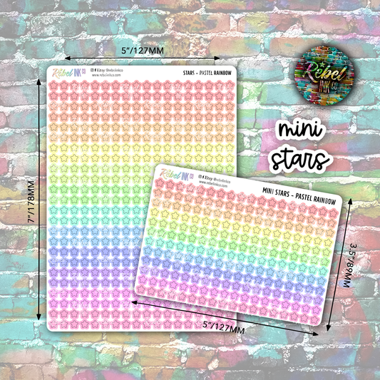 Mini Star Stickers - Pastel Rainbow