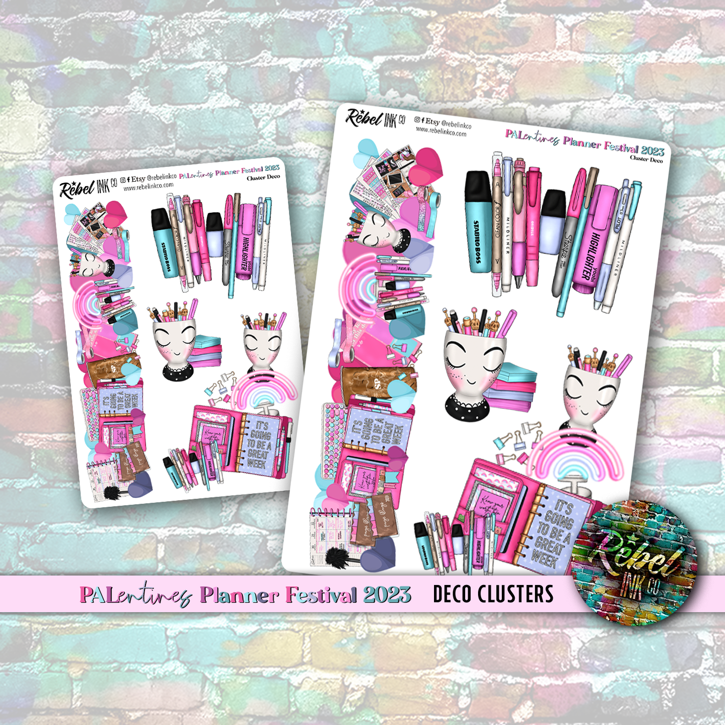 Palentines Planner Festival OFFICIAL - Deco Clusters - Small & Large