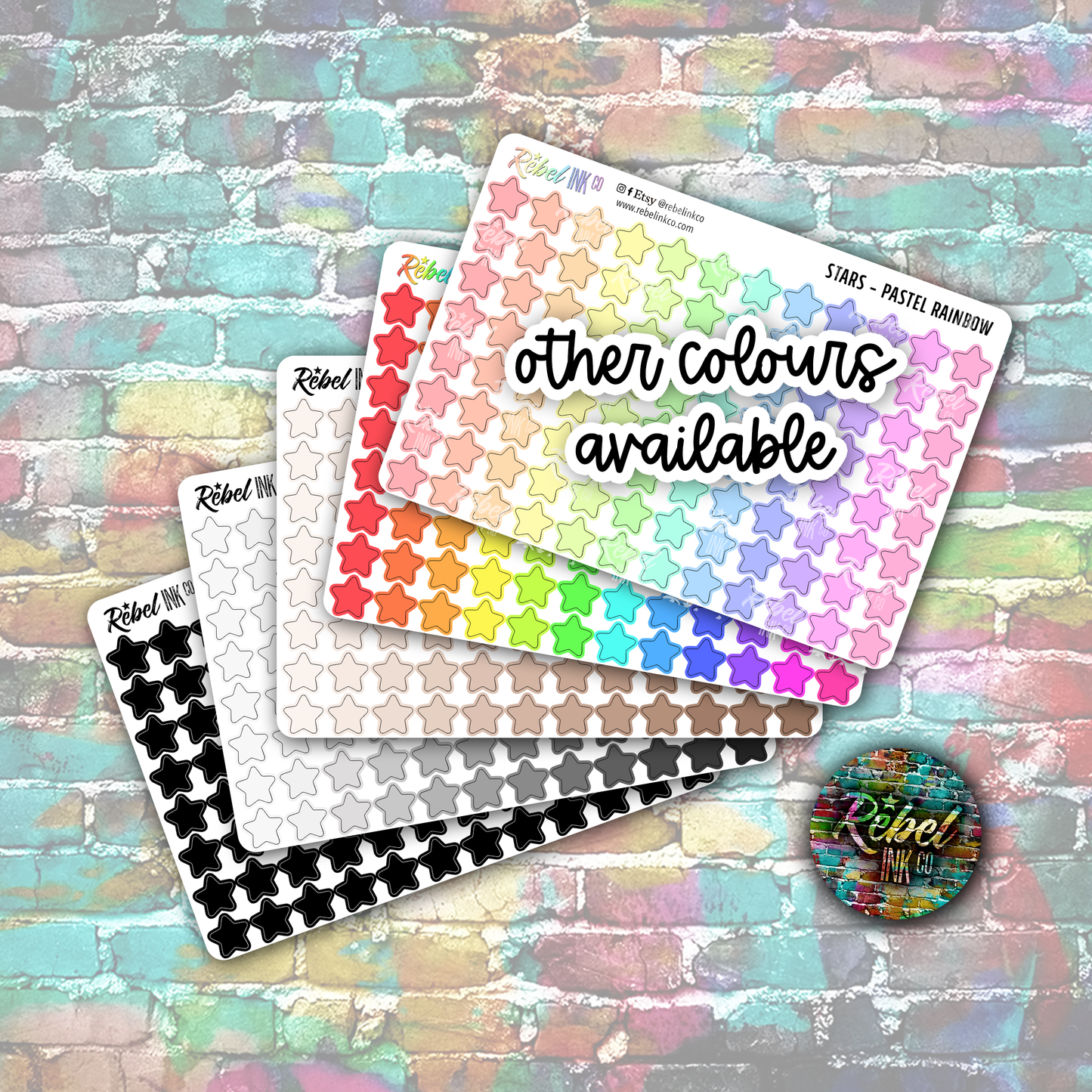 Star Stickers - Grey Ombre