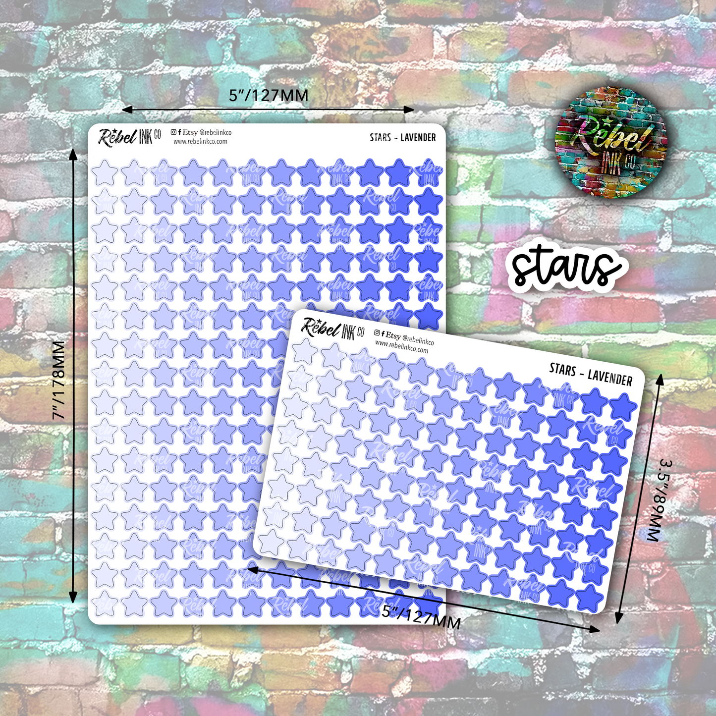 Star Stickers - Lavender Ombre