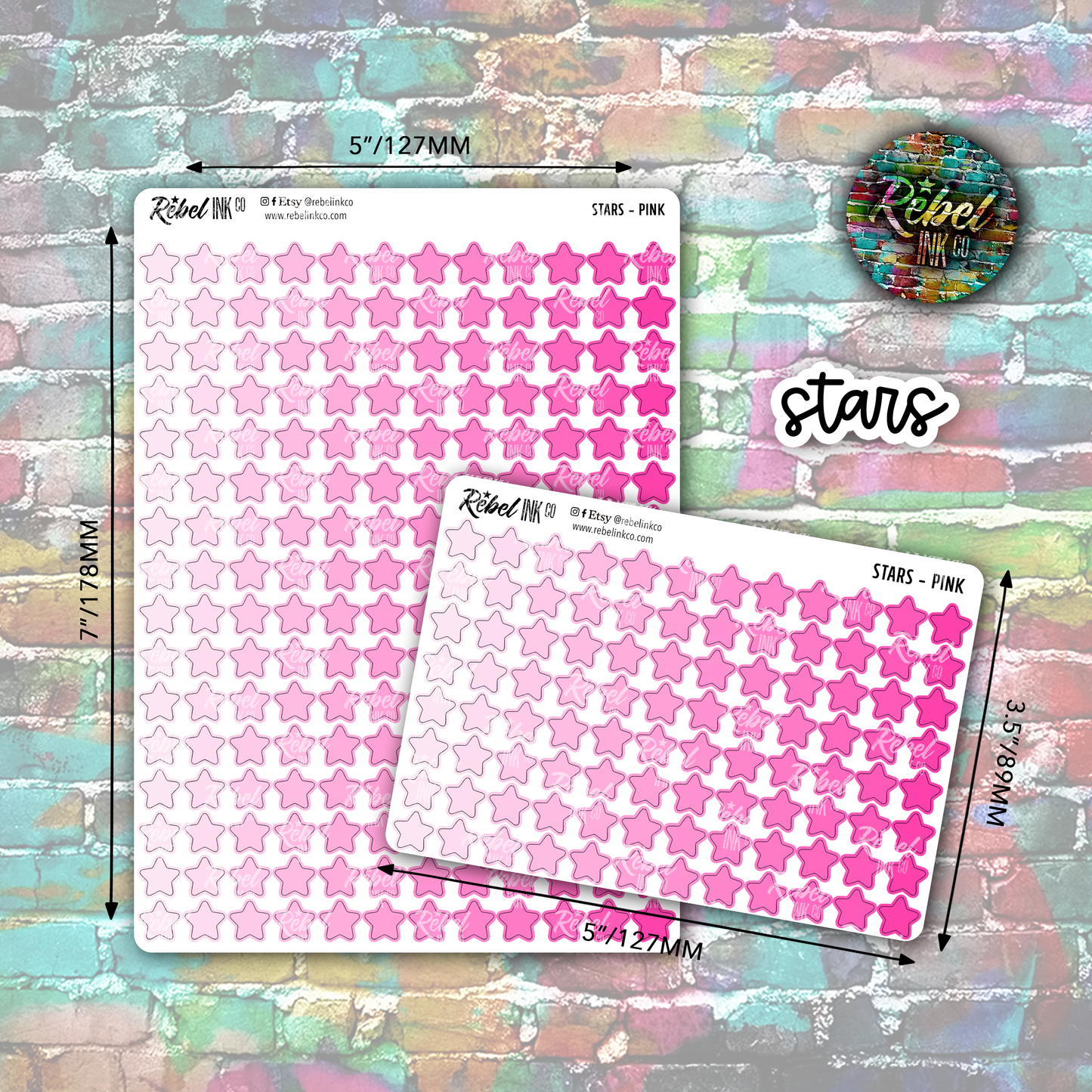 Star Stickers - Pink Ombre