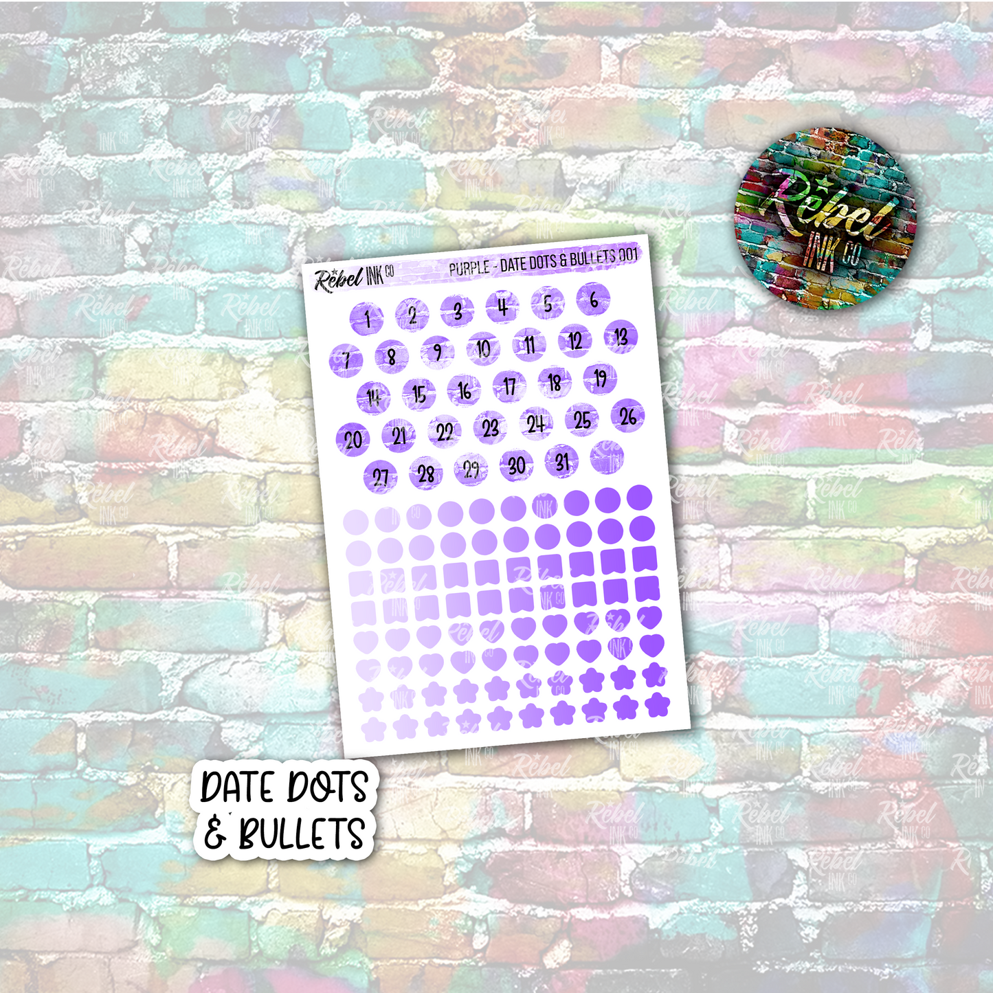 Purple - Date Dots & Bullets