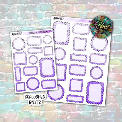 Purple - Scalloped Boxes Multi
