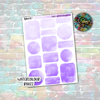 Purple - Watercolour Boxes Multi