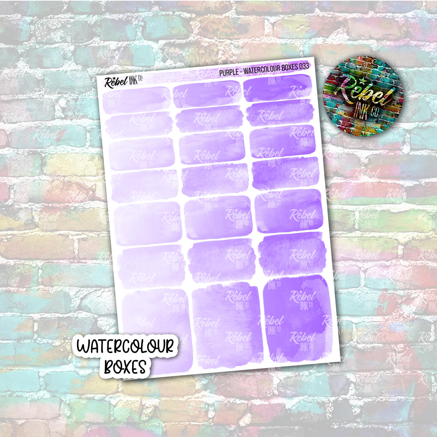 Purple - Watercolour Boxes Standard Vertical