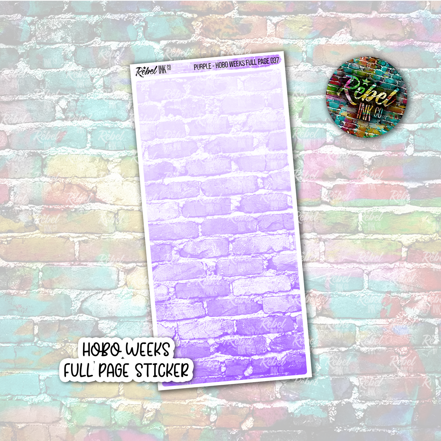 Purple - Hobo Weeks Full Page Sticker