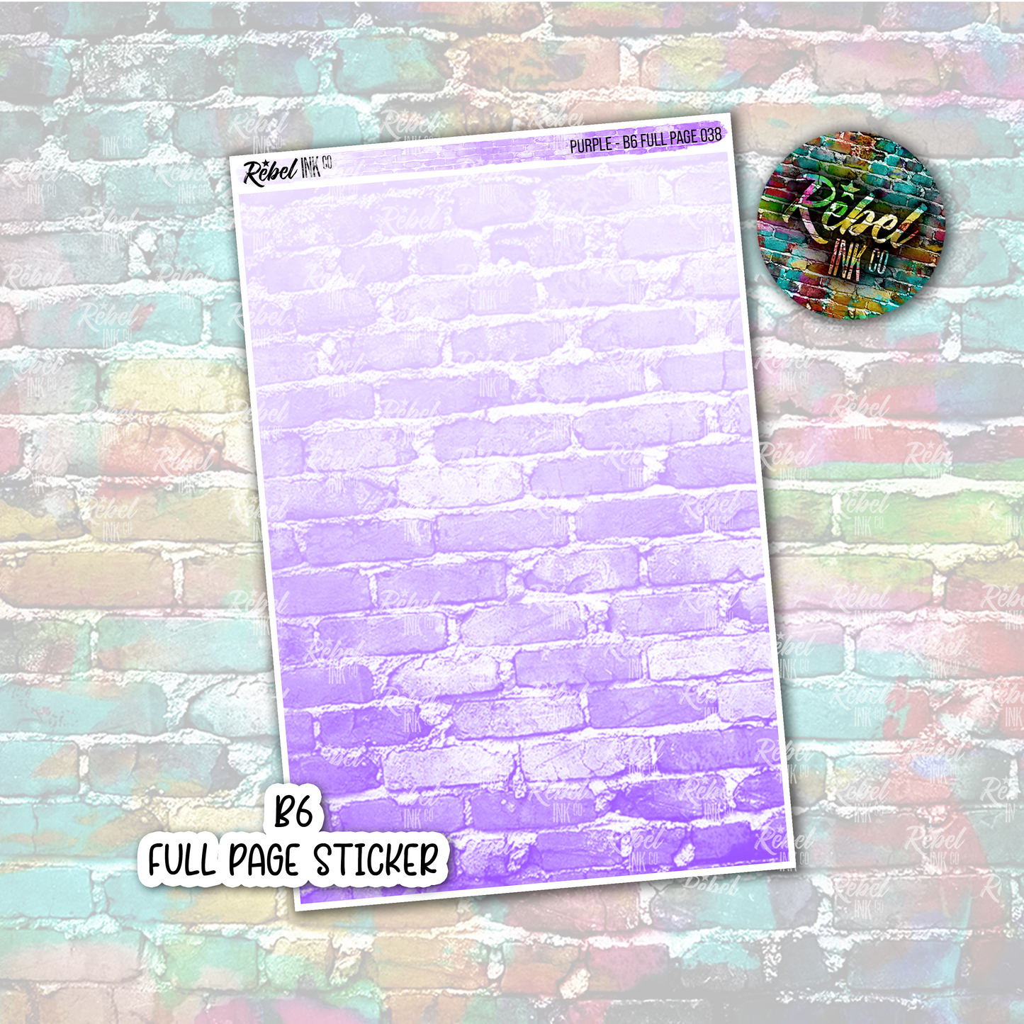 Purple - B6 Full Page Sticker