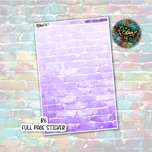 Purple - B6 Full Page Sticker