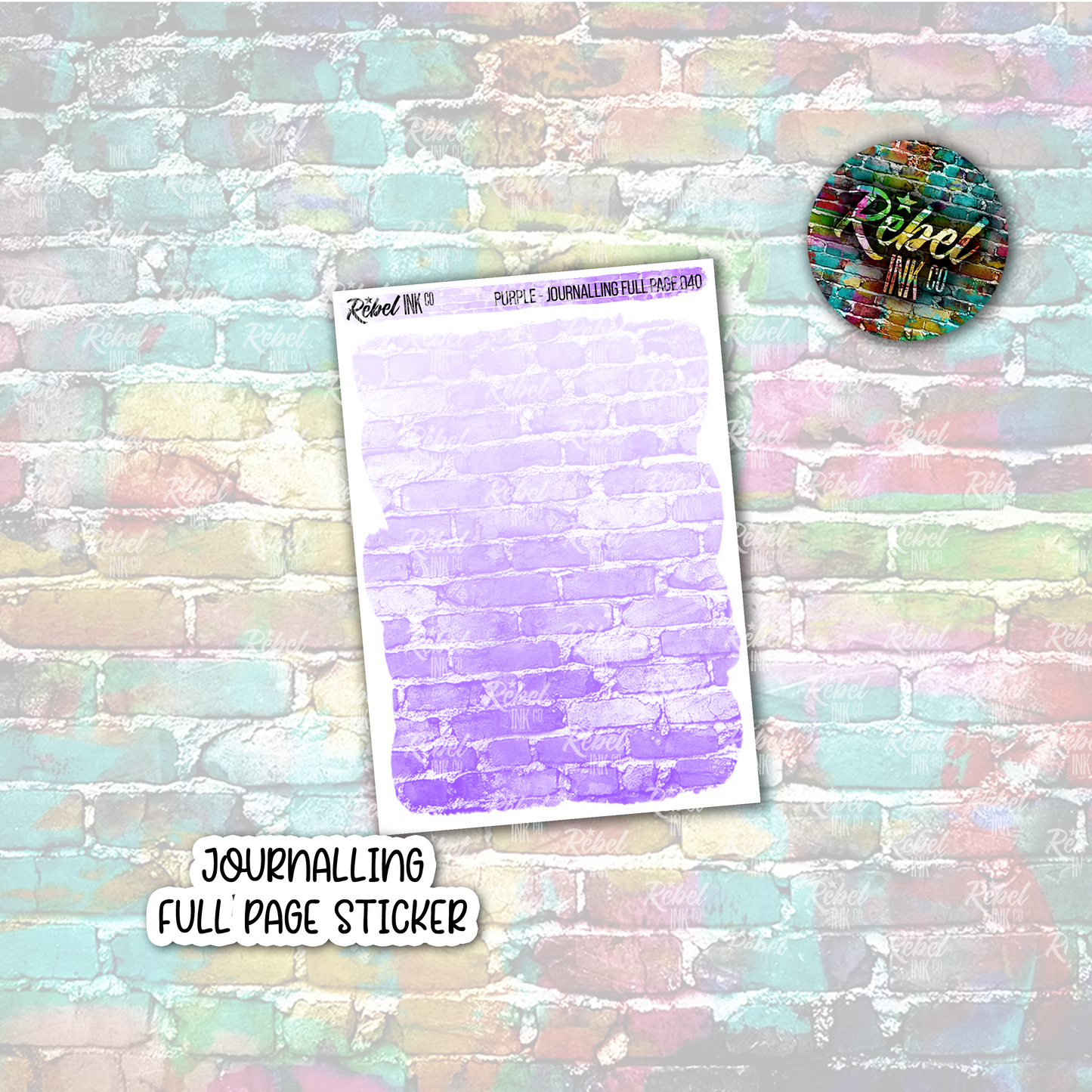 Purple - Journalling Full Page Sticker