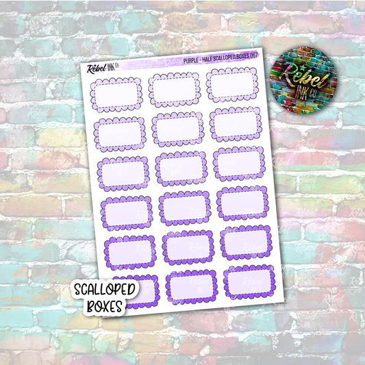 Purple - Scalloped Half Boxes