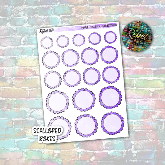Purple - Scalloped Circle Boxes