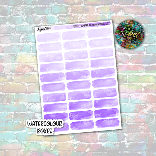 Purple - Watercolour Quarter Boxes