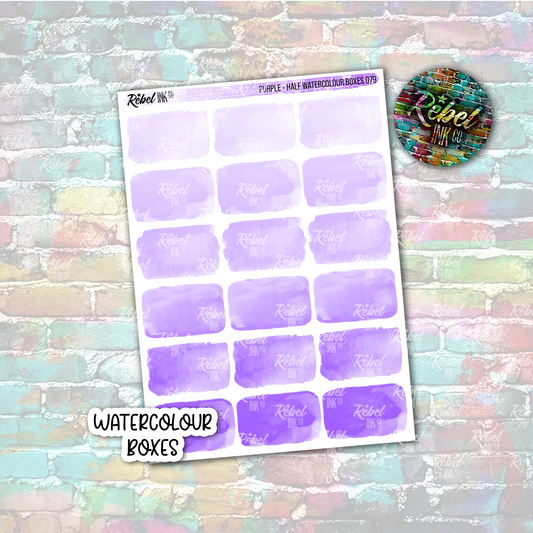 Purple - Watercolour Half Boxes