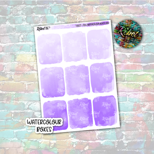 Purple - Watercolour Full Boxes