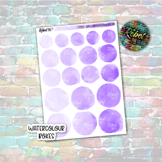Purple - Watercolour Circle Boxes
