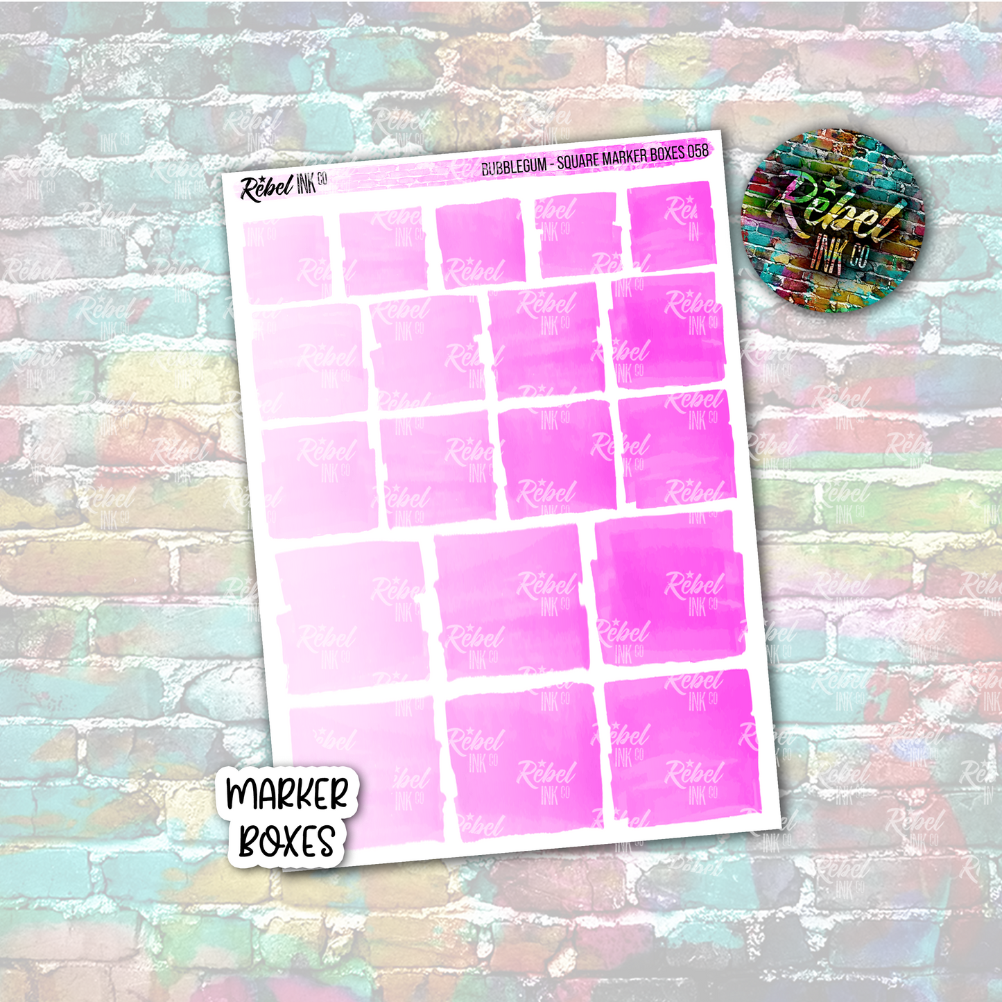 Bubblegum - Marker Square Boxes