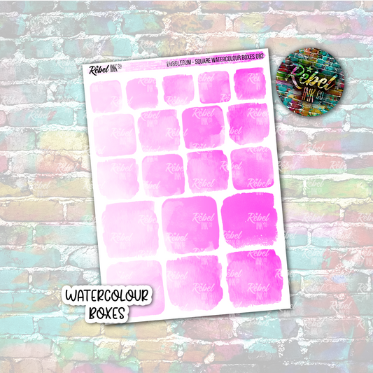 Bubblegum - Watercolour Square Boxes