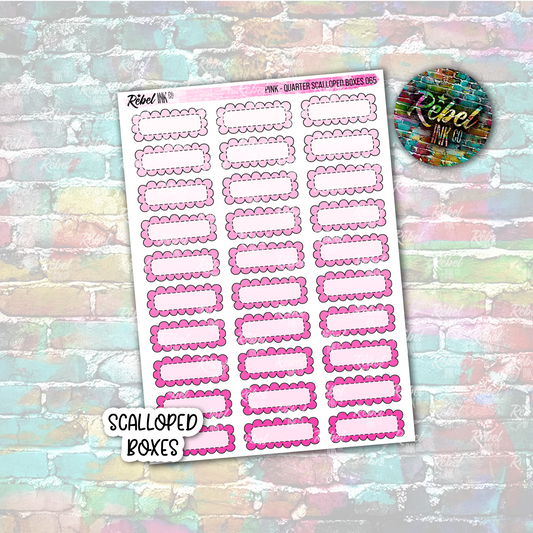 Pink - Scalloped Quarter Boxes