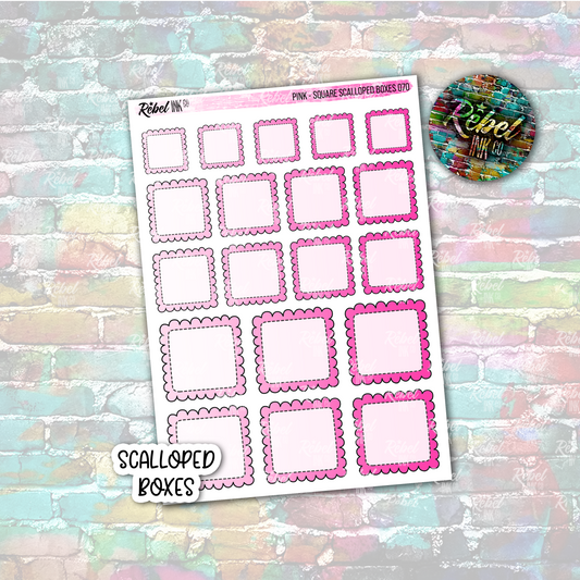 Pink - Scalloped Square Boxes