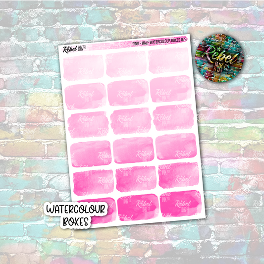 Pink - Watercolour Half Boxes