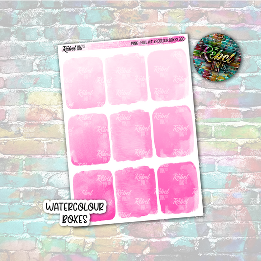 Pink - Watercolour Full Boxes