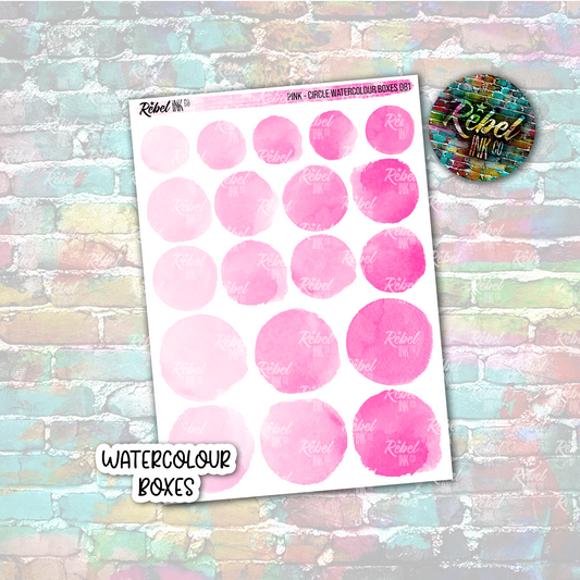 Pink - Watercolour Circle Boxes