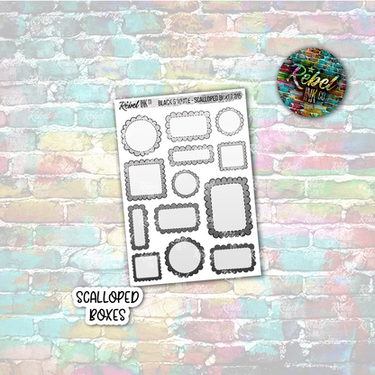 Black & White - Scalloped Boxes Multi