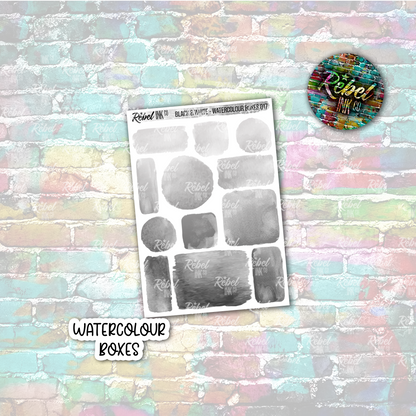 Black & White - Watercolour Boxes Multi