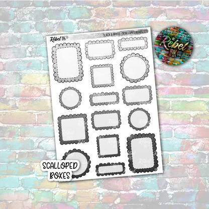 Black & White - Scalloped Boxes Multi