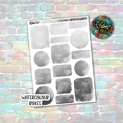 Black & White - Watercolour Boxes Multi