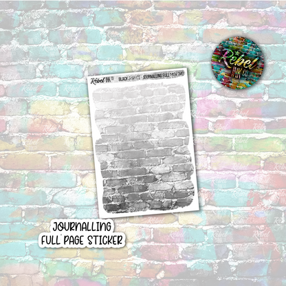 Black & White - Journalling Full Page Sticker