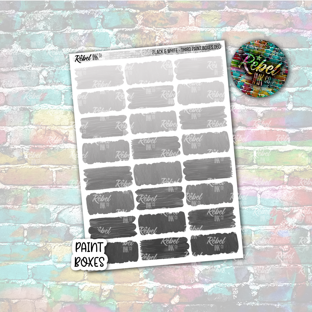 Black & White - Paint Third Boxes – rebelinkco