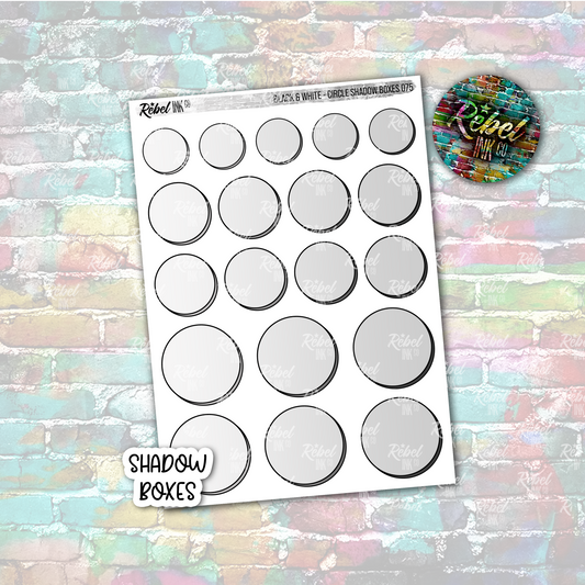 Black & White - Shadow Circle Boxes