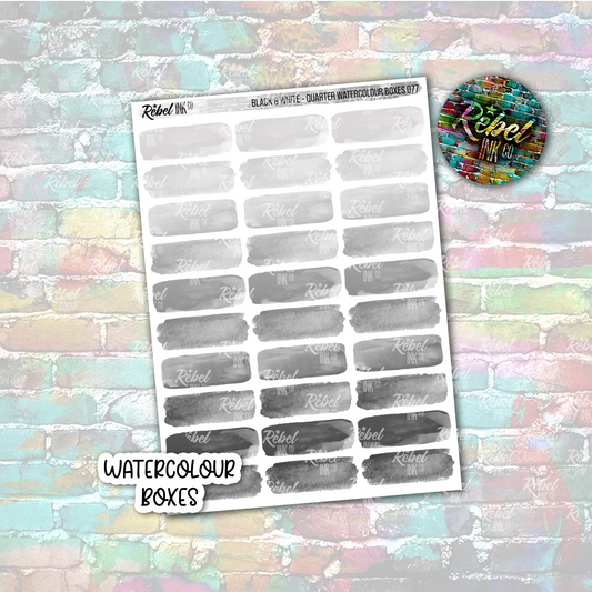 Black & White - Watercolour Quarter Boxes