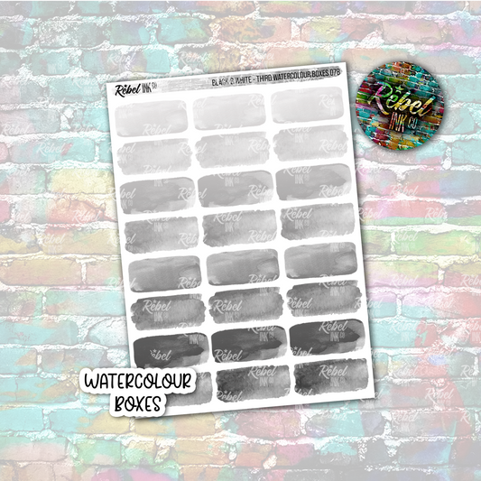 Black & White - Watercolour Third Boxes