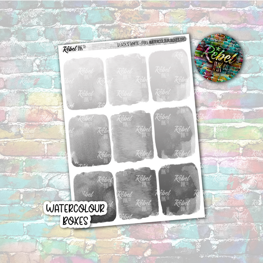 Black & White - Watercolour Full Boxes