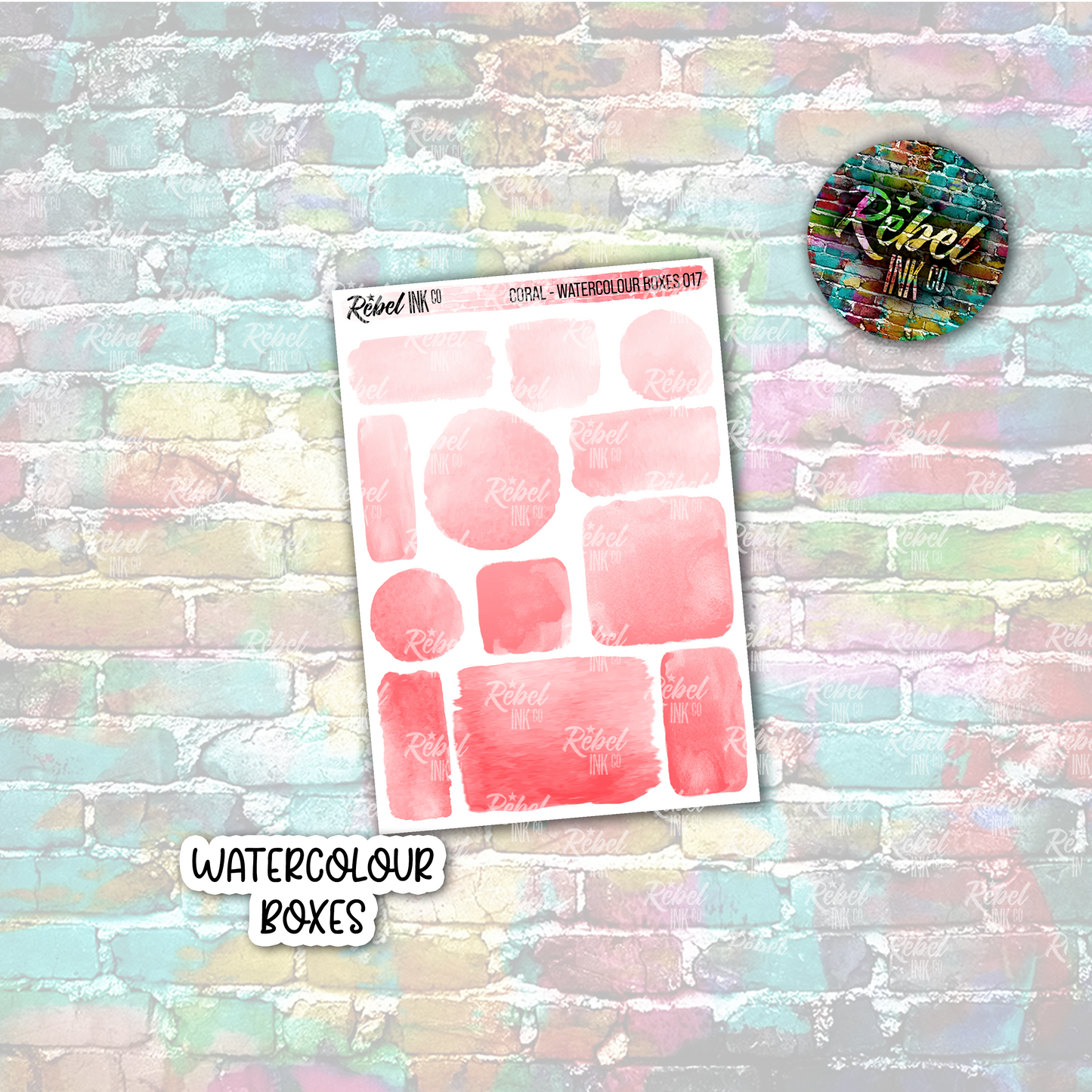 Coral - Watercolour Boxes Multi