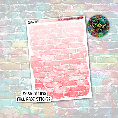 Coral - Journalling Full Page Sticker