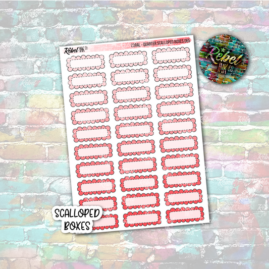 Coral - Scalloped Quarter Boxes