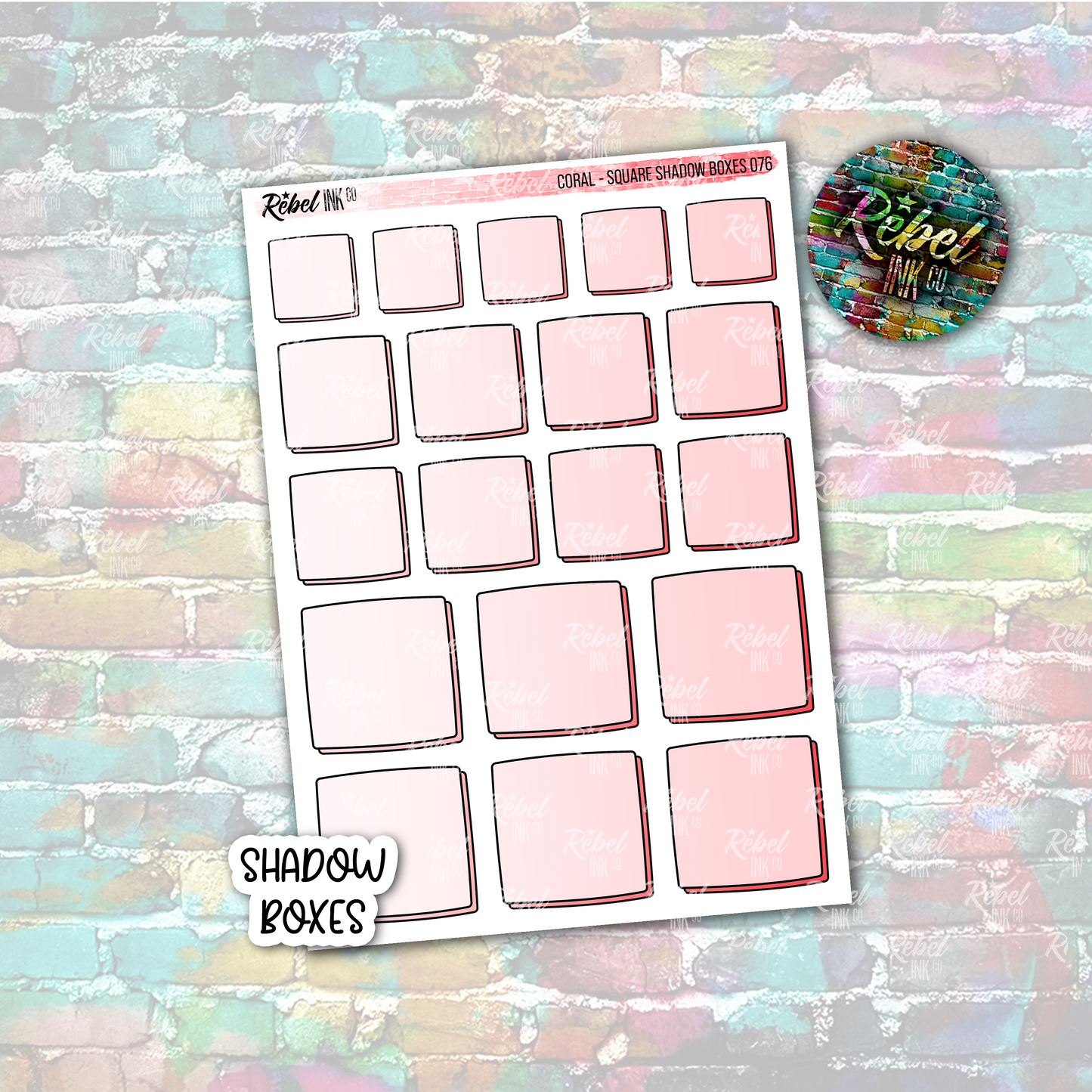 Coral - Shadow Square Boxes