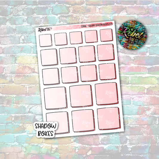 Coral - Shadow Square Boxes