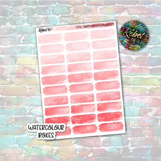Coral - Watercolour Quarter Boxes