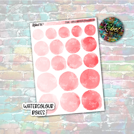 Coral - Watercolour Circle Boxes