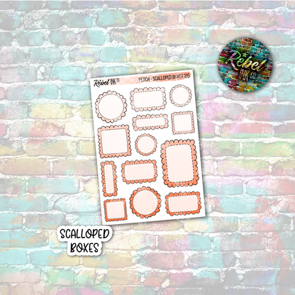 Peach - Scalloped Boxes Multi