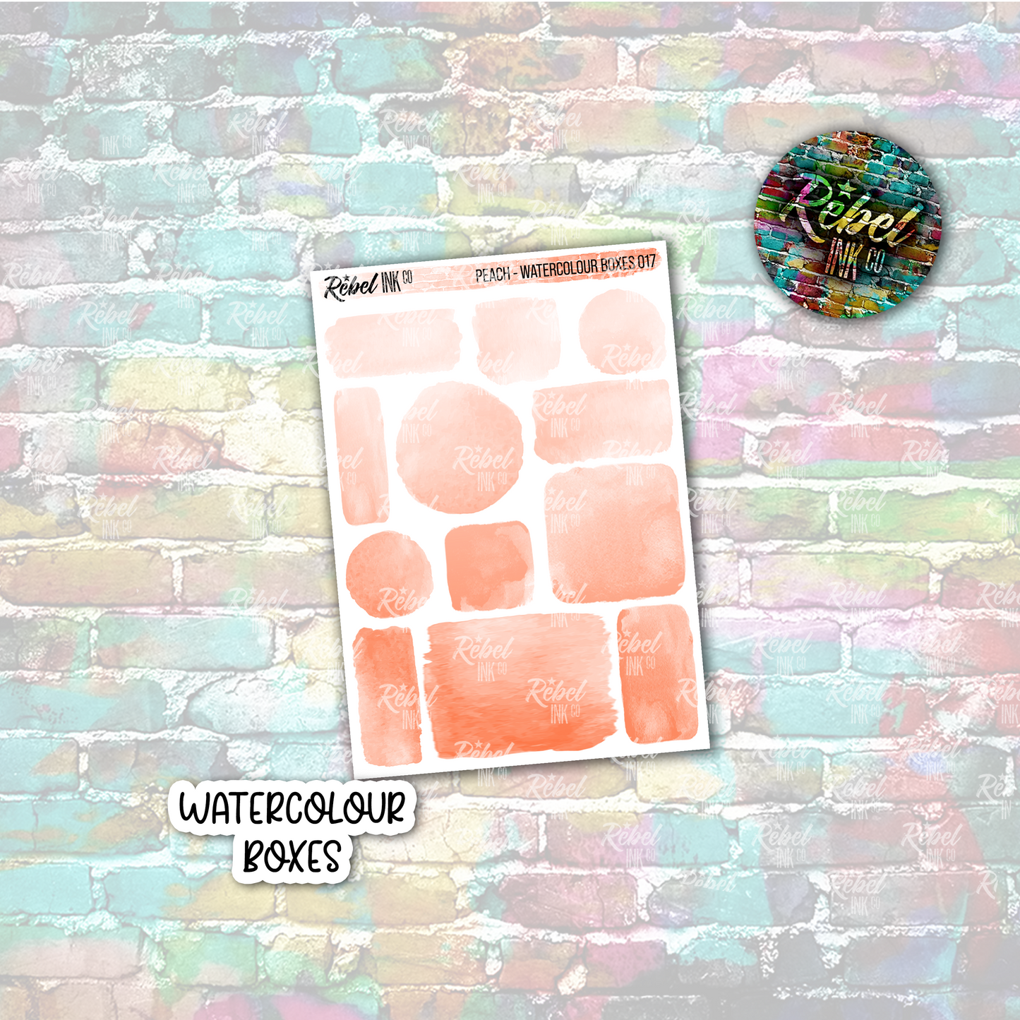Peach - Watercolour Boxes Multi