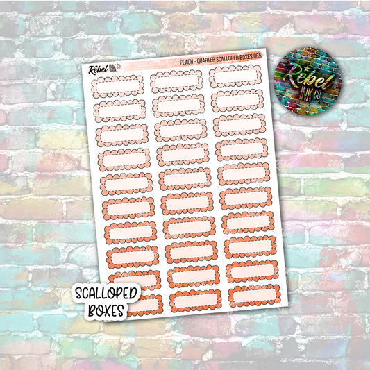 Peach - Scalloped Quarter Boxes