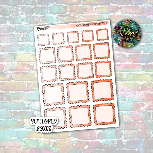 Peach - Scalloped Square Boxes