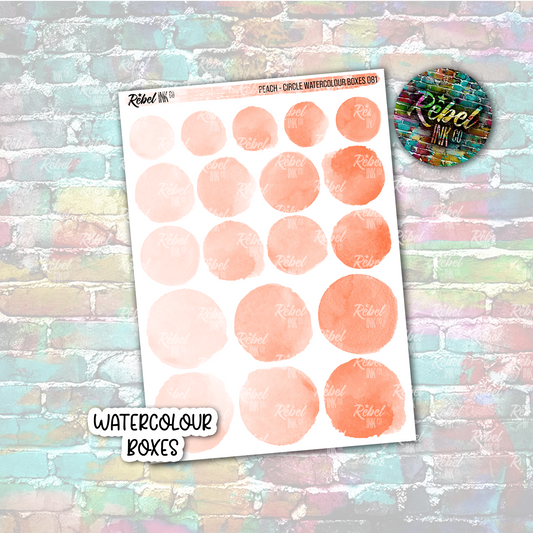 Peach - Watercolour Circle Boxes