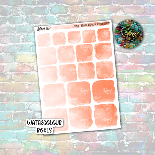 Peach - Watercolour Square Boxes