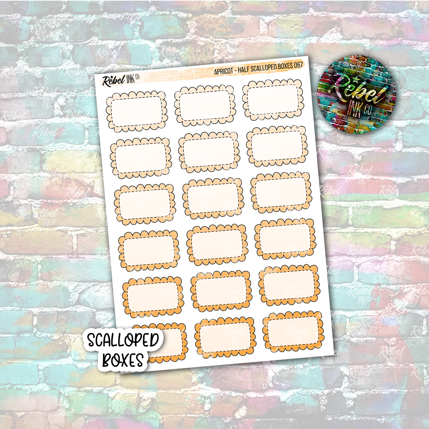 Apricot - Scalloped Half Boxes